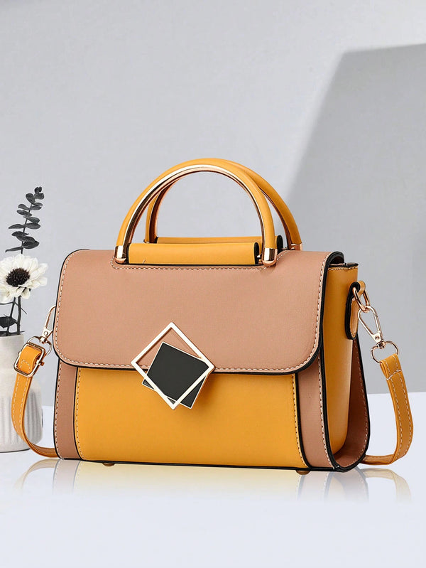 Metallic Square Decor Handbag