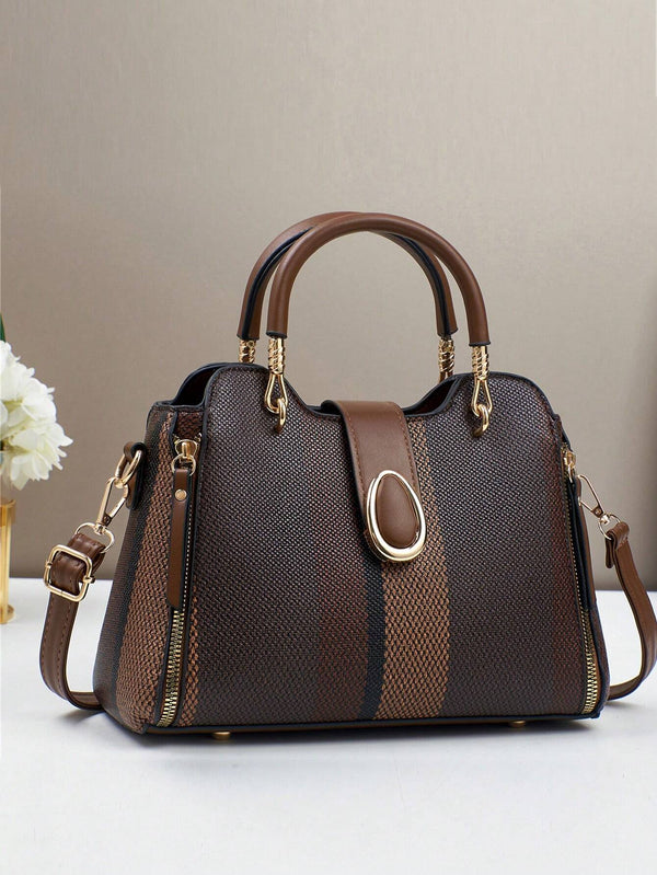 2025 New Fashionable Spliced Ladies Handbag