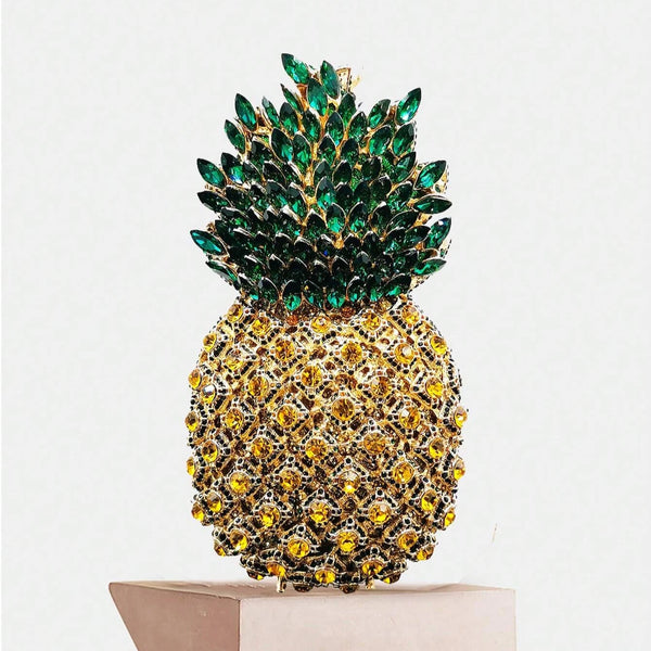 Glitter Bling Mini Metal Pineapple Crystal