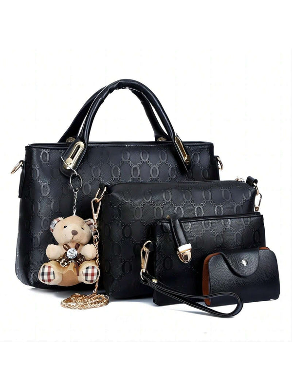 Satchel Hobo PU Leather Handbag Set