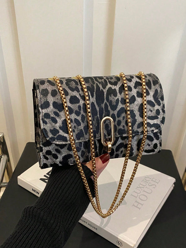 Retro Fashion Leopard Print Mini Square Bag