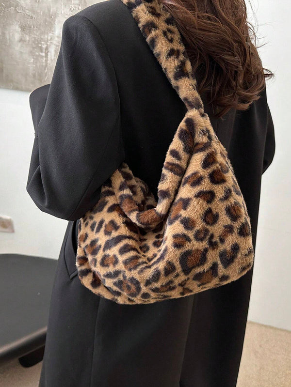 Trendy Leopard Print Shoulder Bag