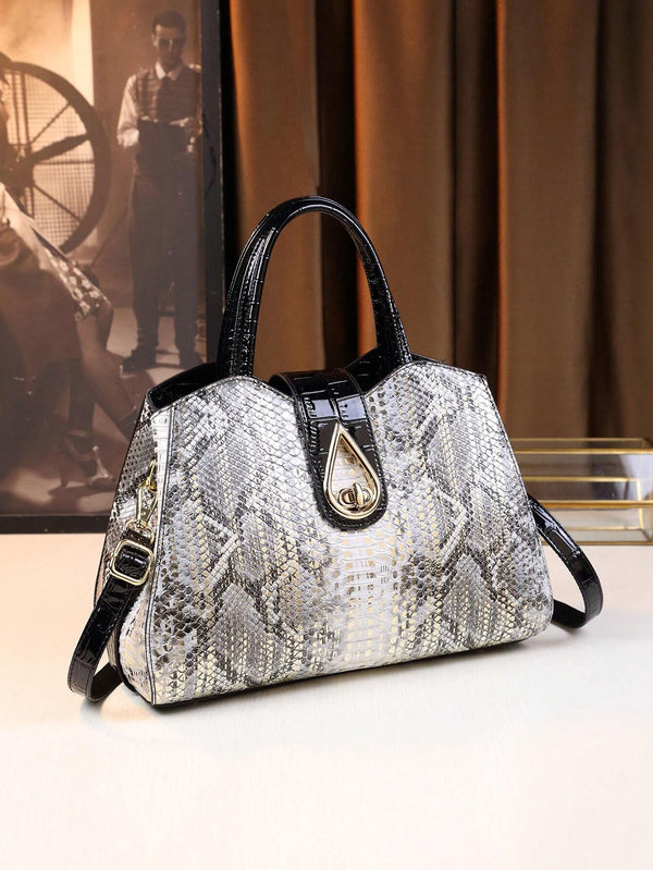 Snakeskin Pattern Women Handbag