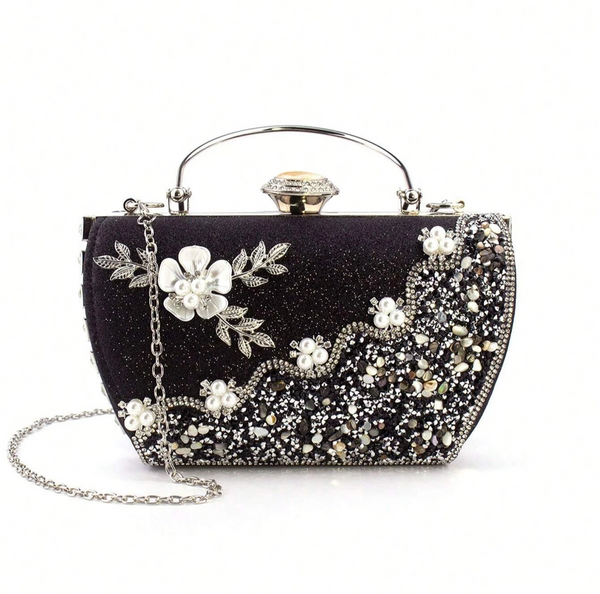 Golden Jewel Floral Decor Princess Clutch