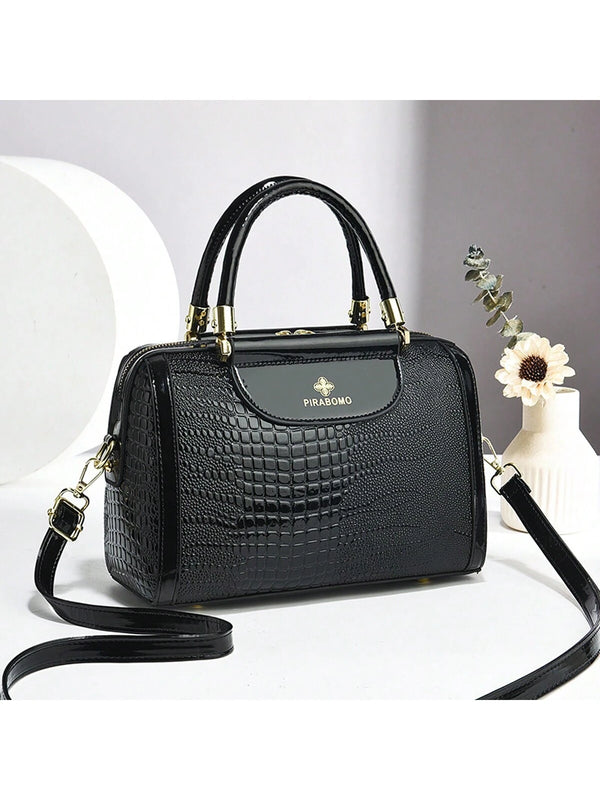 Boston Style Handbag with Large Capacity